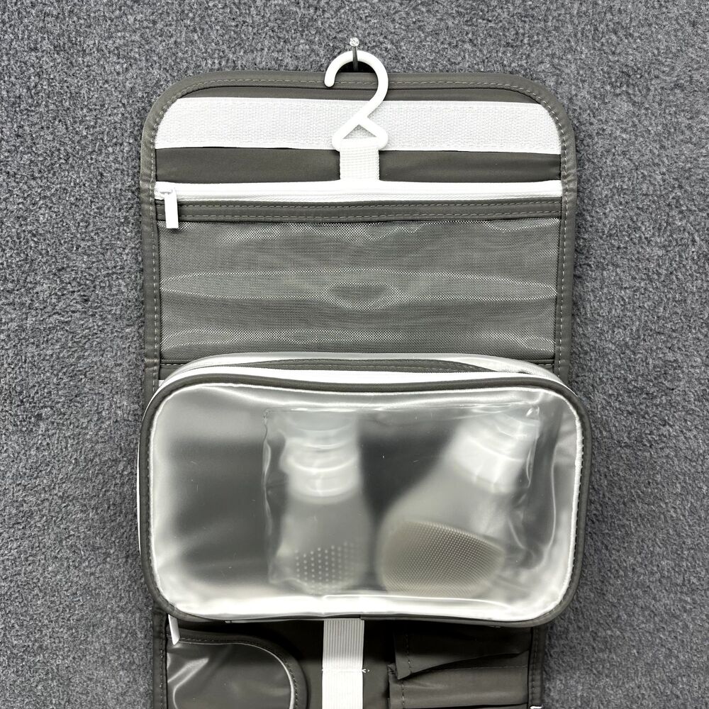 GoGo Travel Bag Hanging Toiletry Cosmetic Pouch Gray Compact Purse‎ - Picture 4 of 11